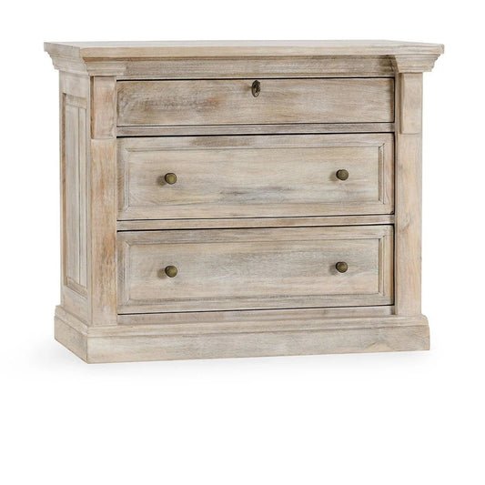 Adelaide 3 Drawer Nightstand - Natural White Wash - The Furnishery