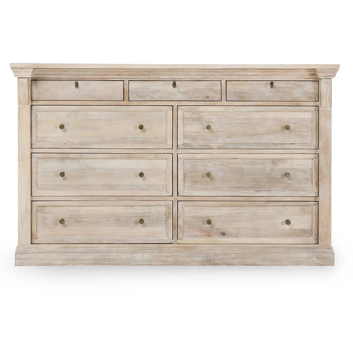 Adelaide 9 Drawer Dresser - Natural White Wash - The Furnishery
