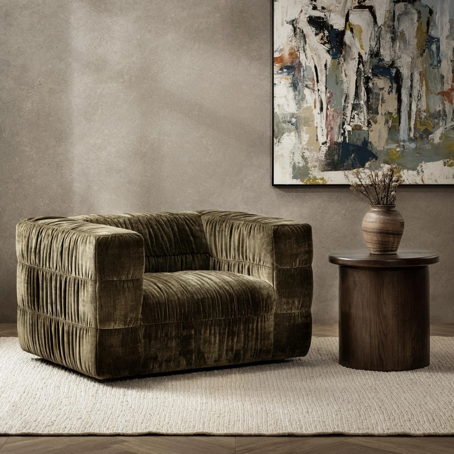 Afeela Upholstered Swivel Chair - The Furnishery