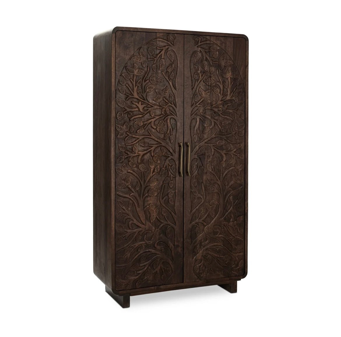 Albero 2Dr Wood 7" Tall Cabinet - Brown - The Furnishery