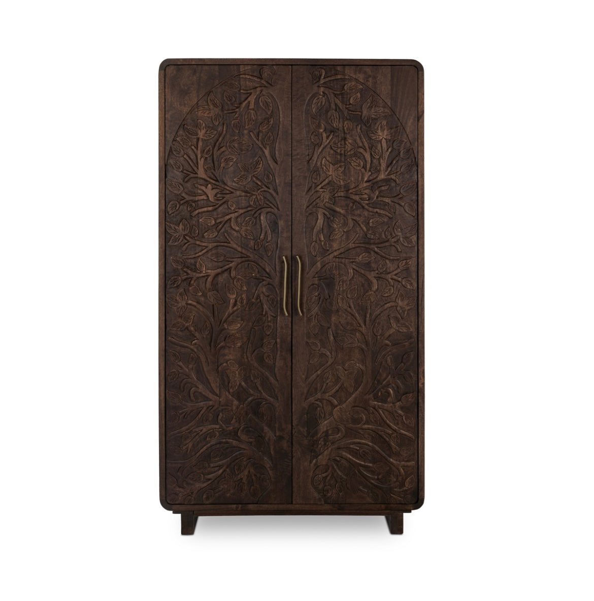 Albero 2Dr Wood 7" Tall Cabinet - Brown - The Furnishery