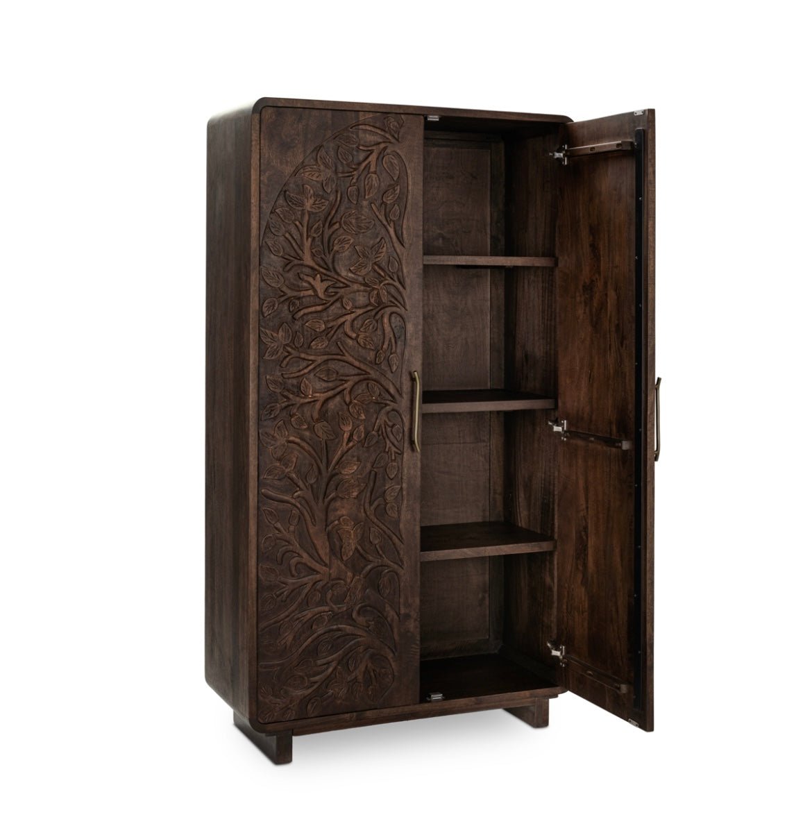 Albero 2Dr Wood 7" Tall Cabinet - Brown - The Furnishery