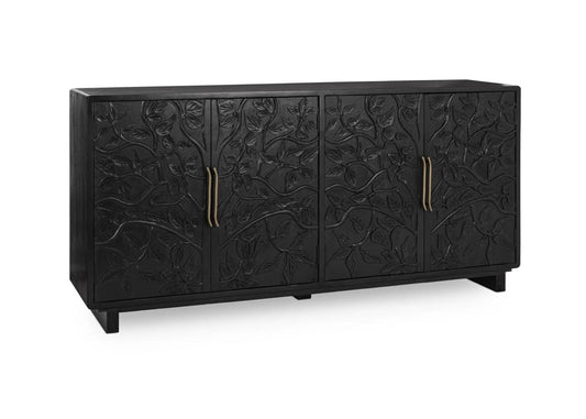 Albero 4Dr Wood 78" Buffet - Black - The Furnishery