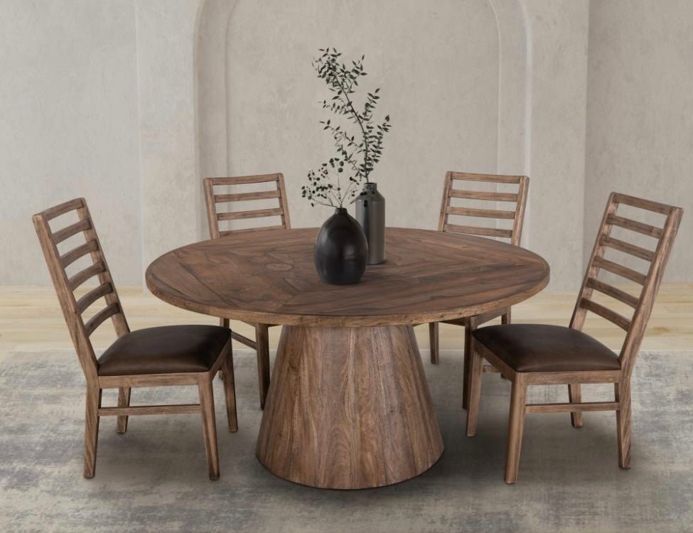 Balam 60" Teak Round Dining Table - The Furnishery