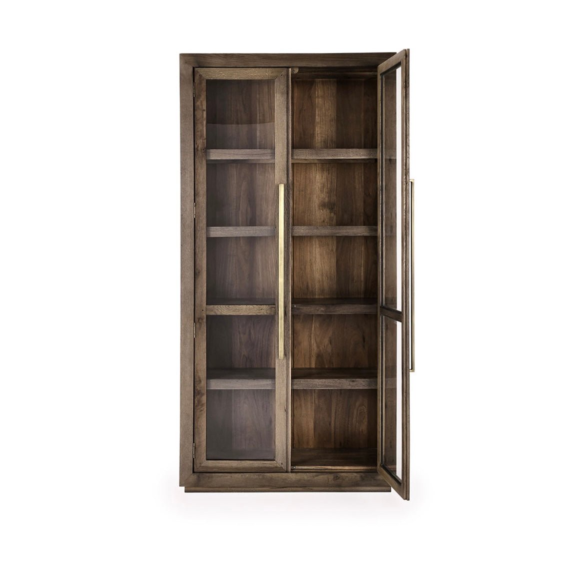 Bradley 45" Oak Wood Tall Cabinet Landmark Brown - The Furnishery