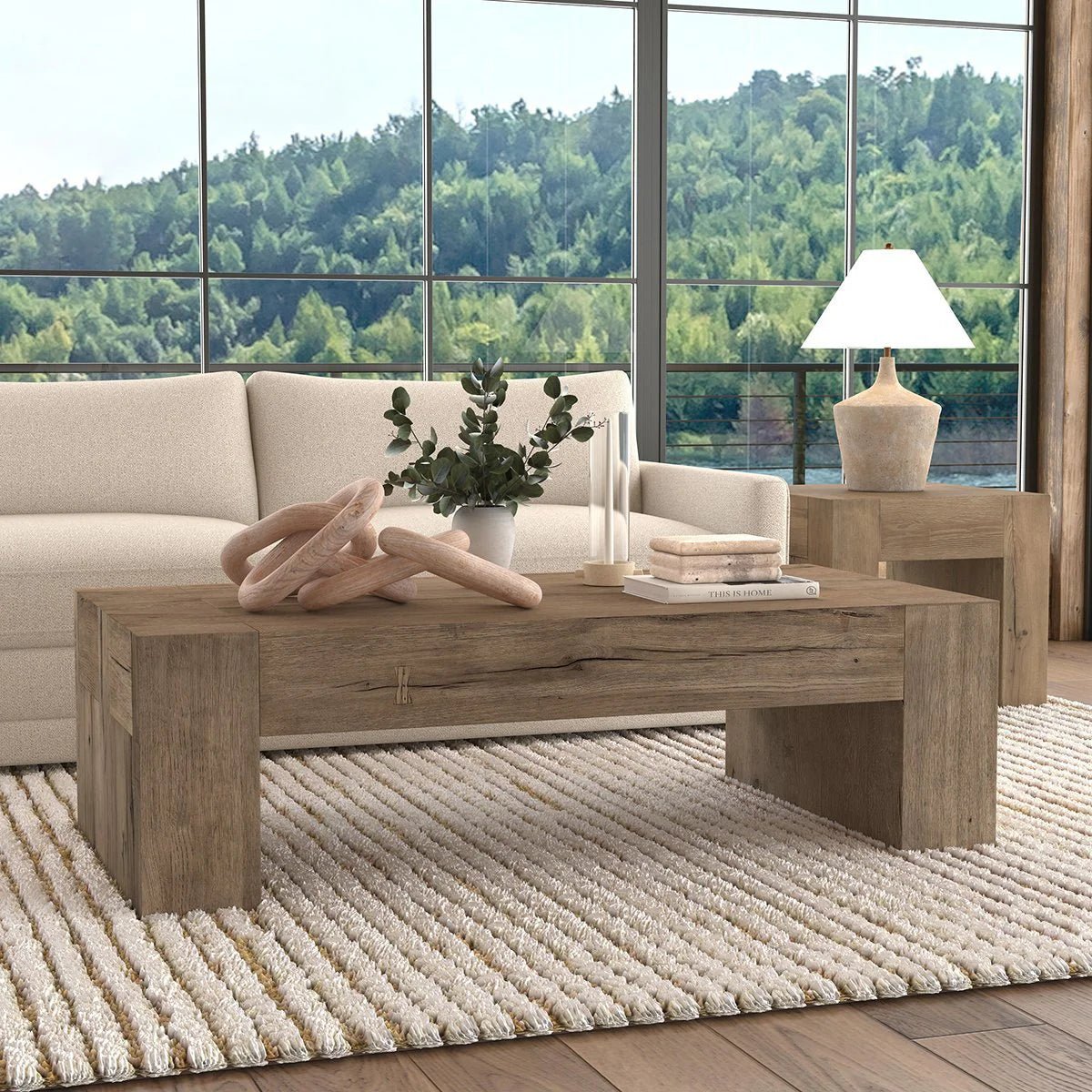 Bristol 60" Solid Wood Rectangle Coffee Table - The Furnishery