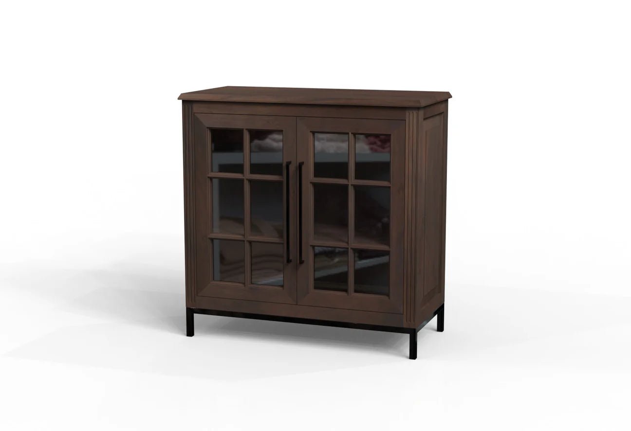 Cantwell 40" 2 Door Short Cabinet - Natural + Black - The Furnishery