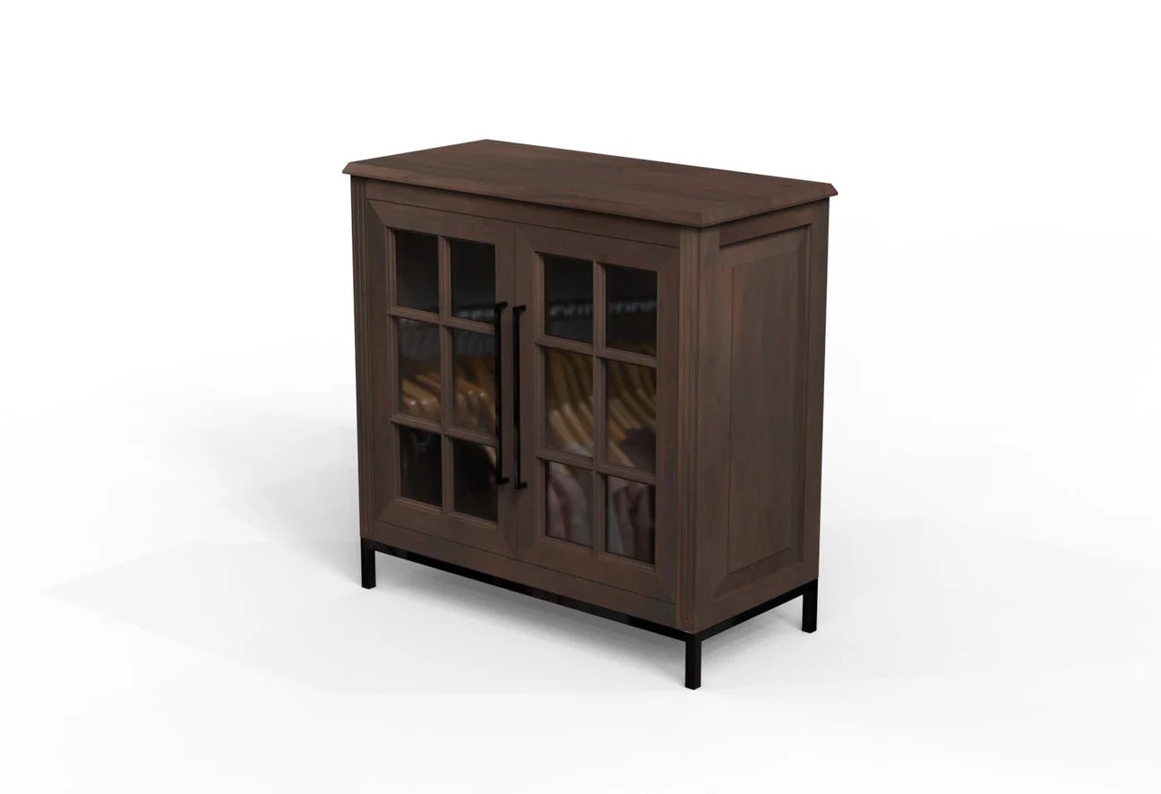 Cantwell 40" 2 Door Short Cabinet - Natural + Black - The Furnishery