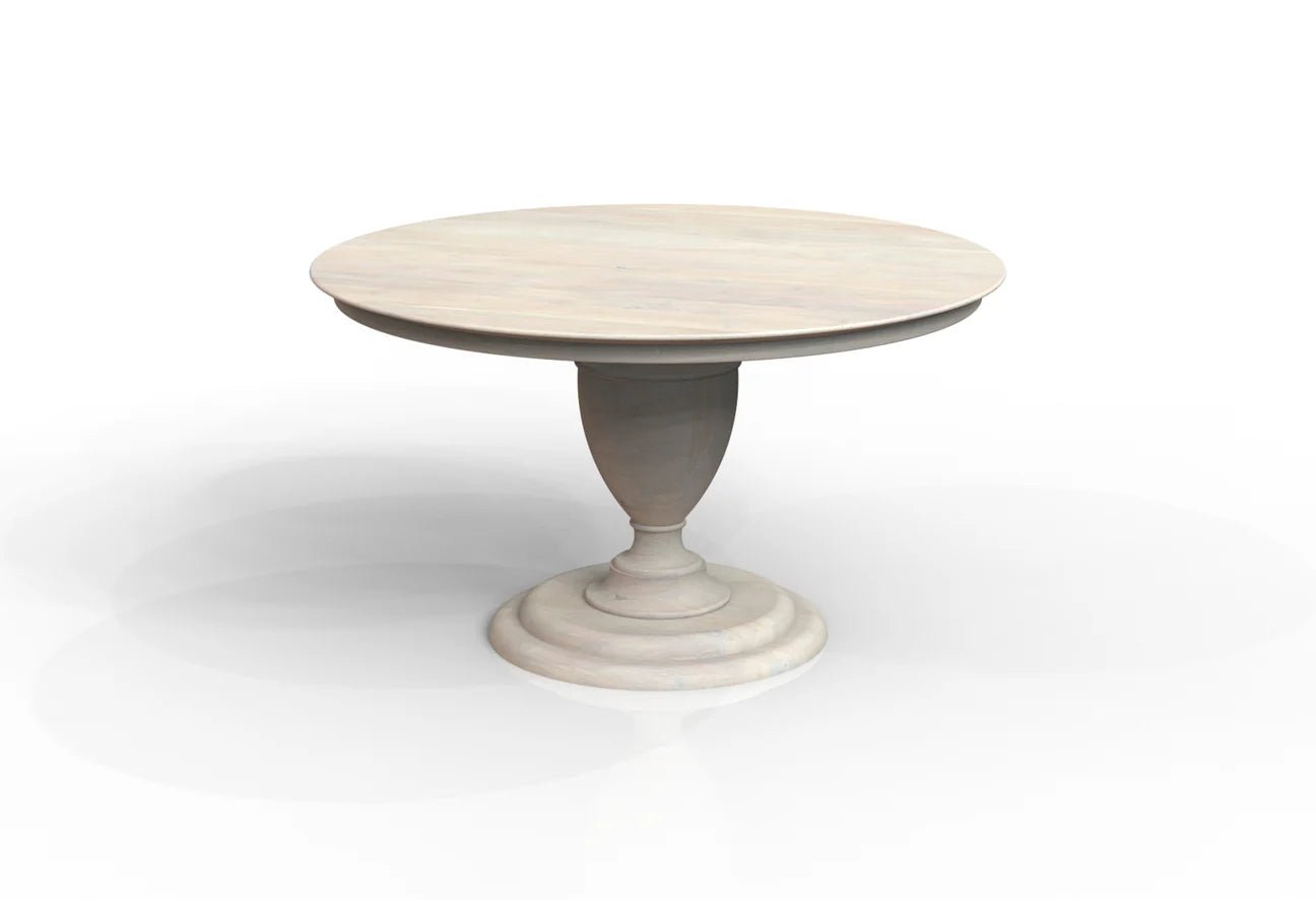 Clairmont - 53" Round Dining Table - White Wash - The Furnishery