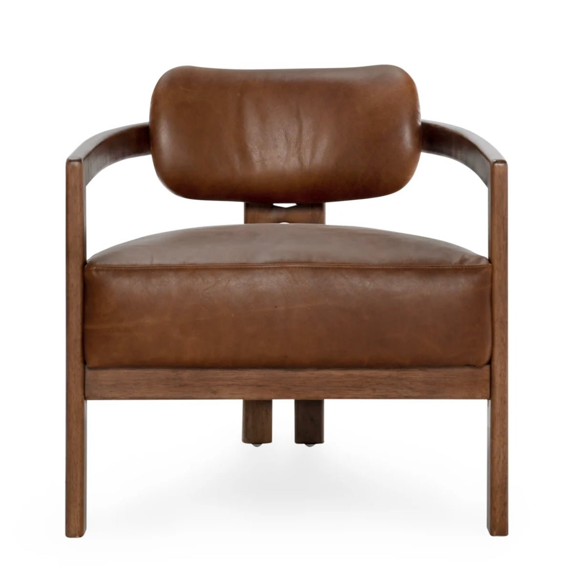 Elsie Leather Accent Chair Kona Brown - The Furnishery