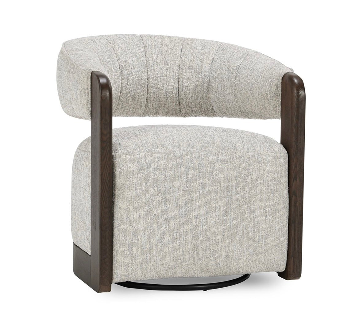 James Swivel Accent Chair Glacier Gray - The Furnishery