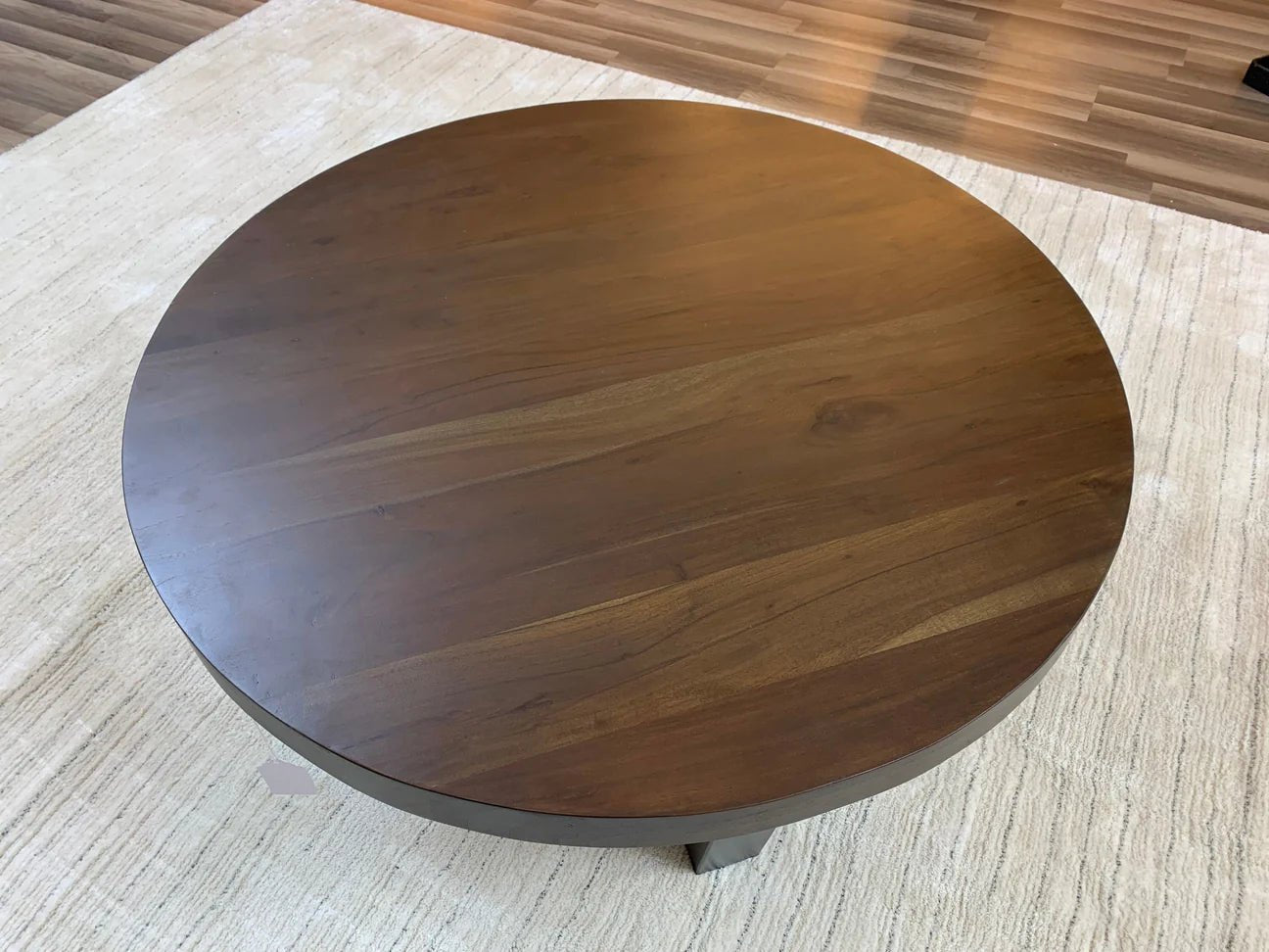 Malcolm Acacia 40" Round Coffee Table - Natural & Black - The Furnishery