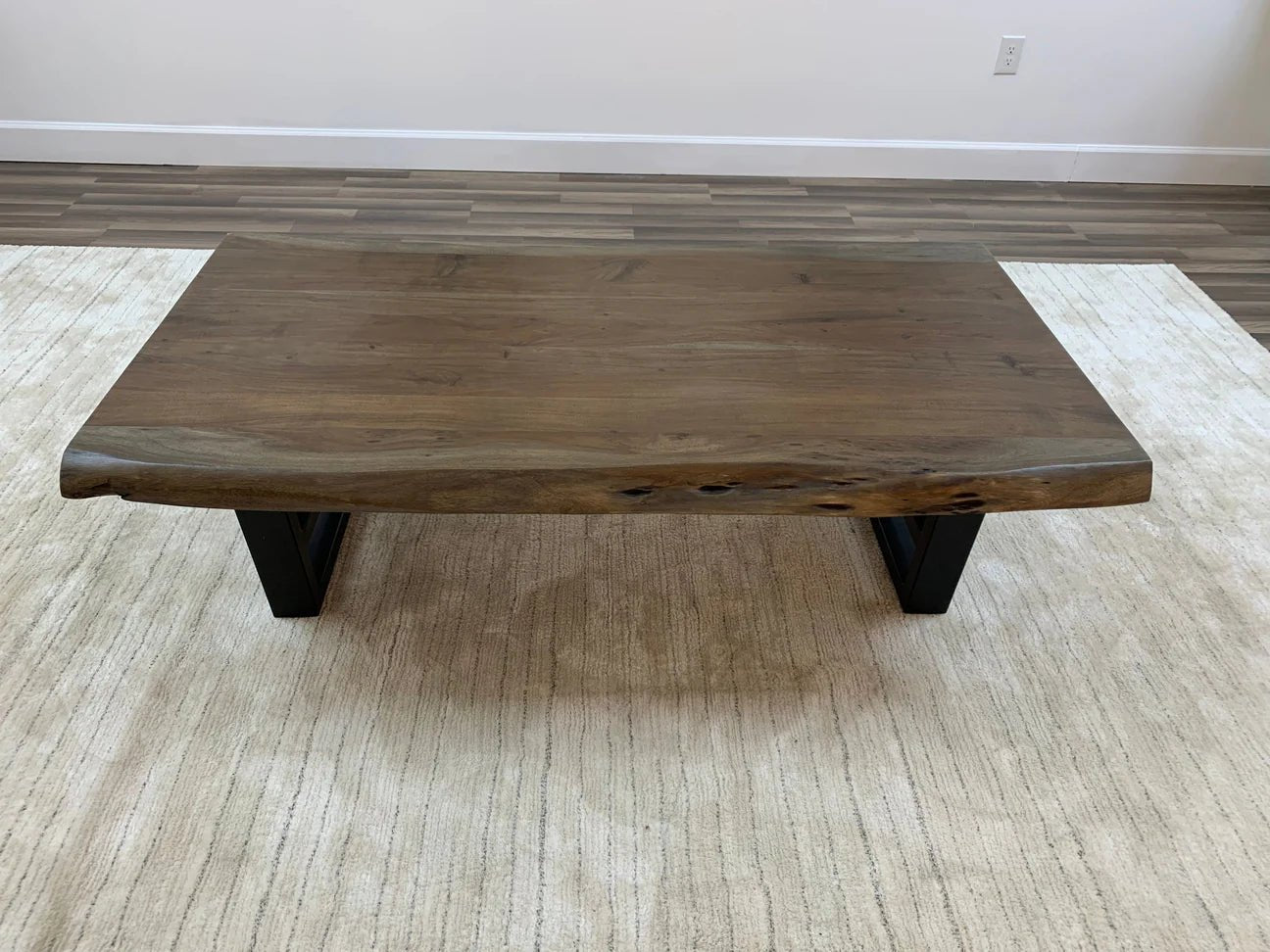 Malcolm Acacia 60" Live Edge Coffee Table - Natural & Smoke - The Furnishery