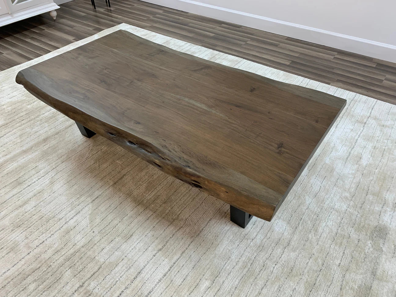 Malcolm Acacia 60" Live Edge Coffee Table - Natural & Smoke - The Furnishery