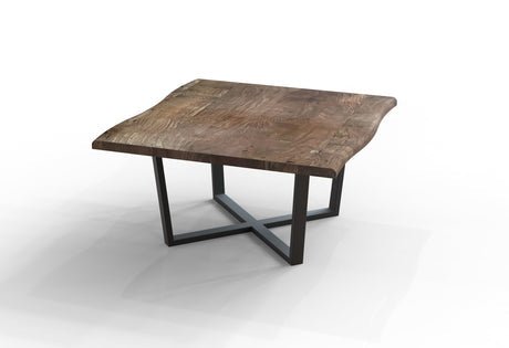 Malcolm Acacia 60” Live Edge Square Dining Table - Natural + Smoke - The Furnishery