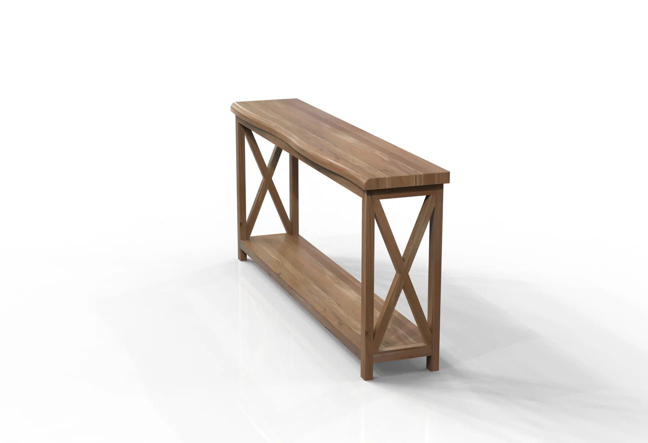 Malcolm Acacia 80" Live Edge Console Table - Natural & Gre - The Furnishery