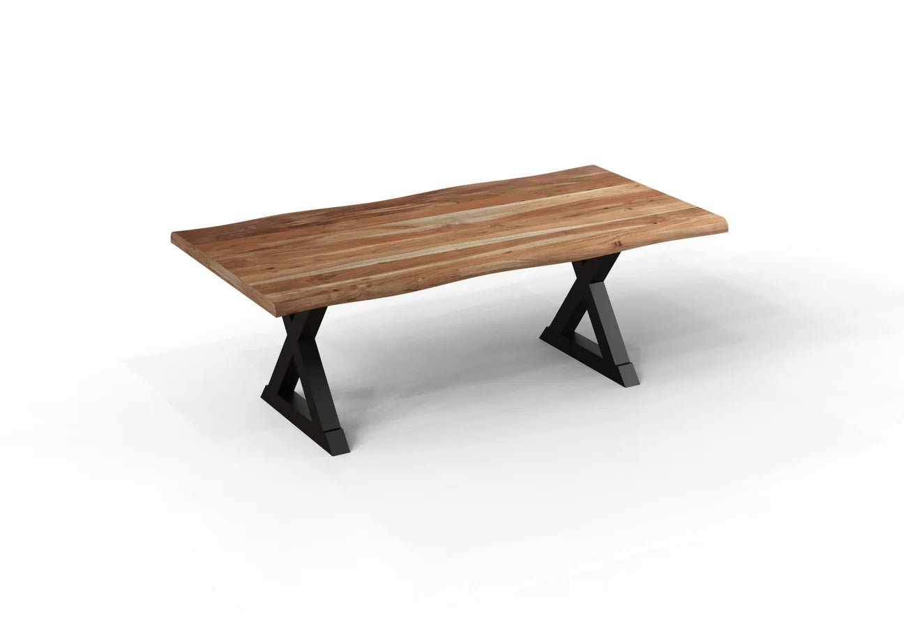 Malcolm Acacia 84" Live Edge Dining Table - Natural - The Furnishery