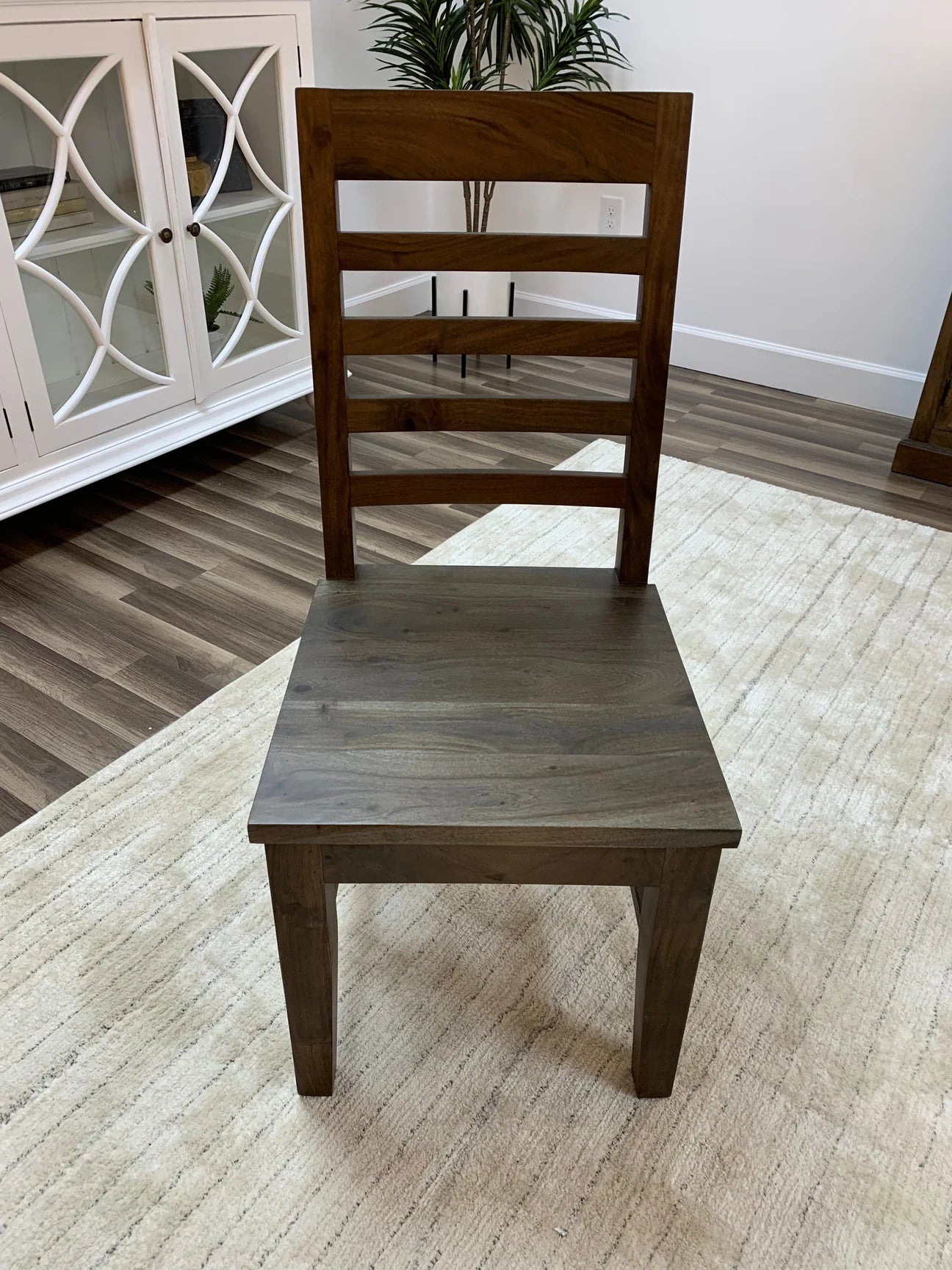 Malcolm Ladderback Side Dining Chair - Natural + Smoke - The Furnishery