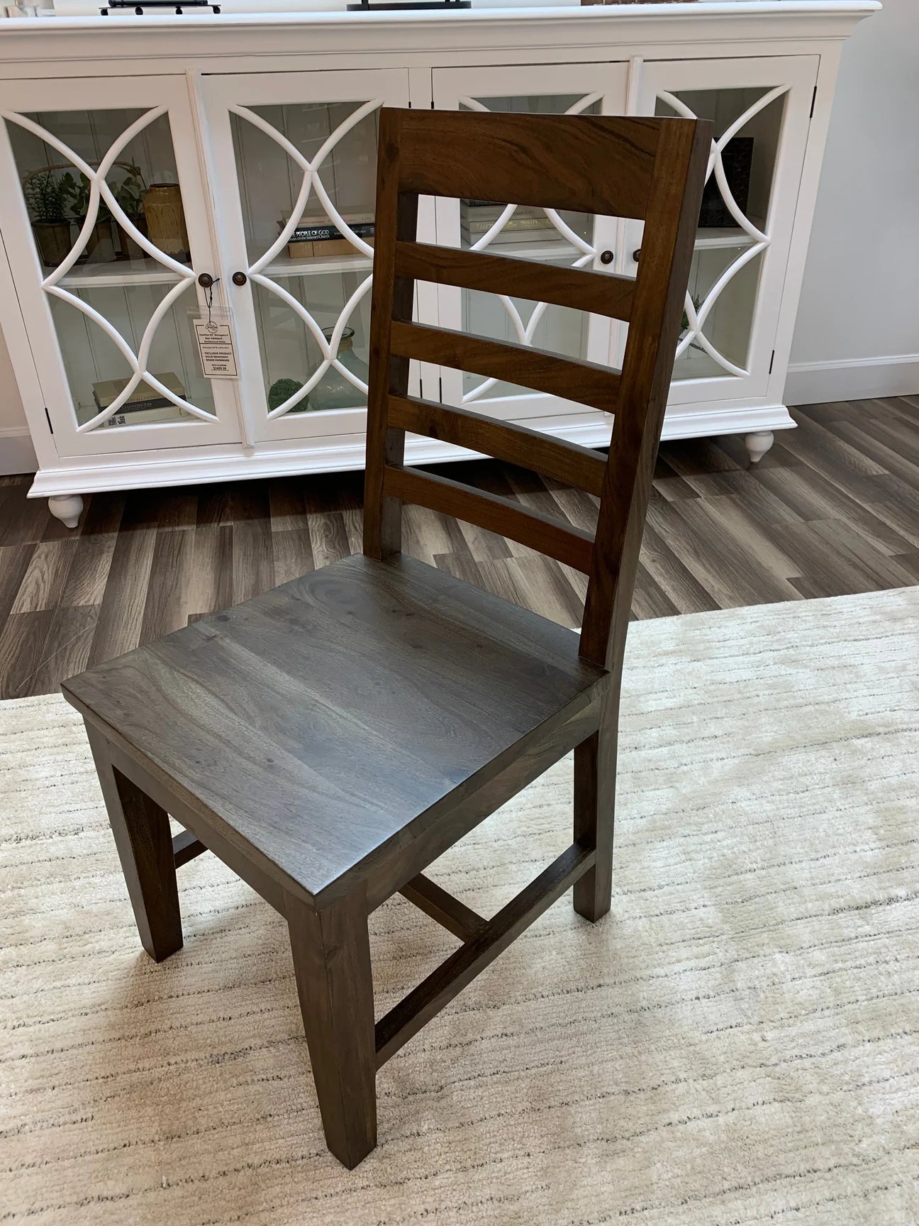 Malcolm Ladderback Side Dining Chair - Natural + Smoke - The Furnishery