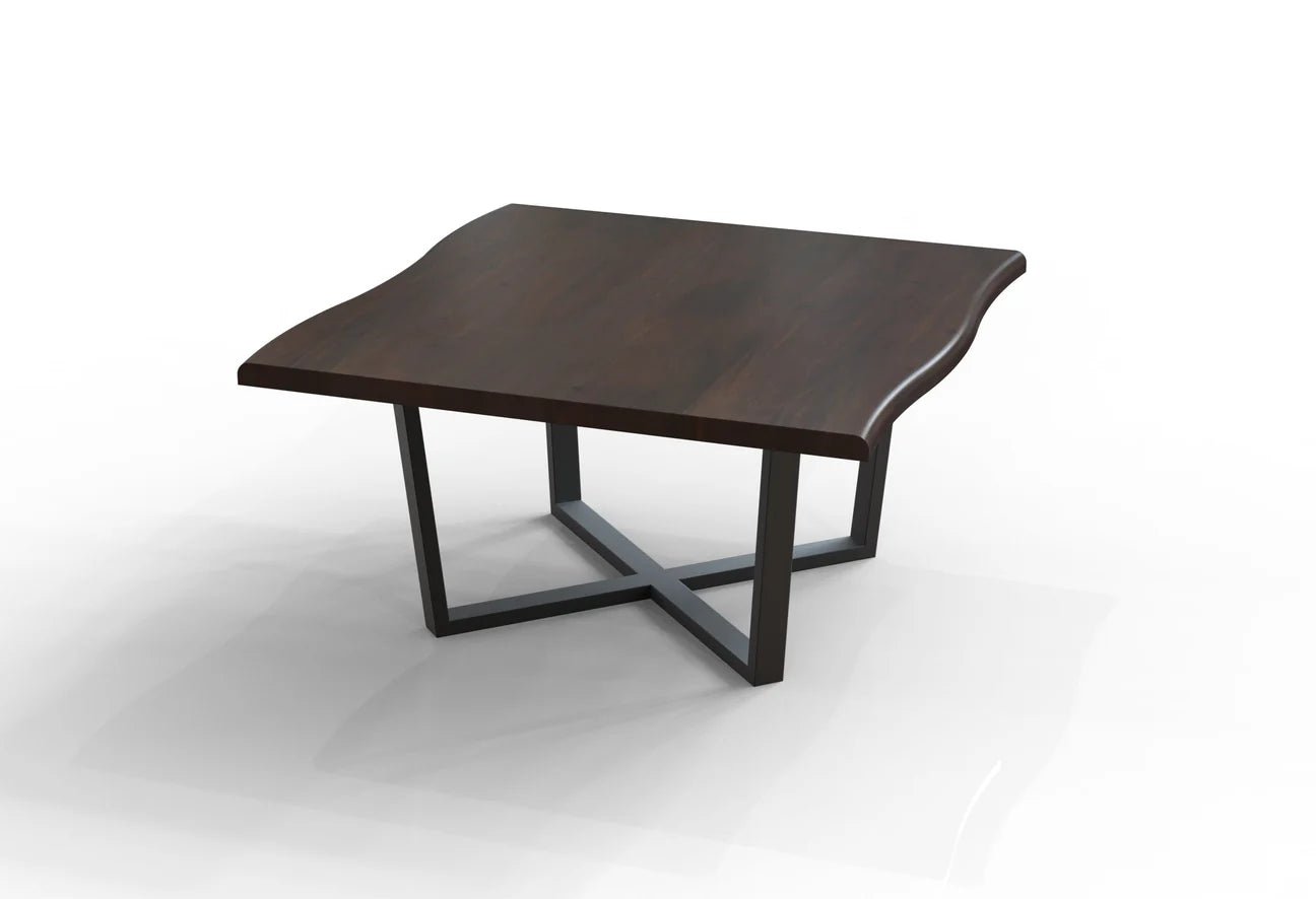 Maxwell Acacia 60” Square Dining Table - Natural + Black - The Furnishery