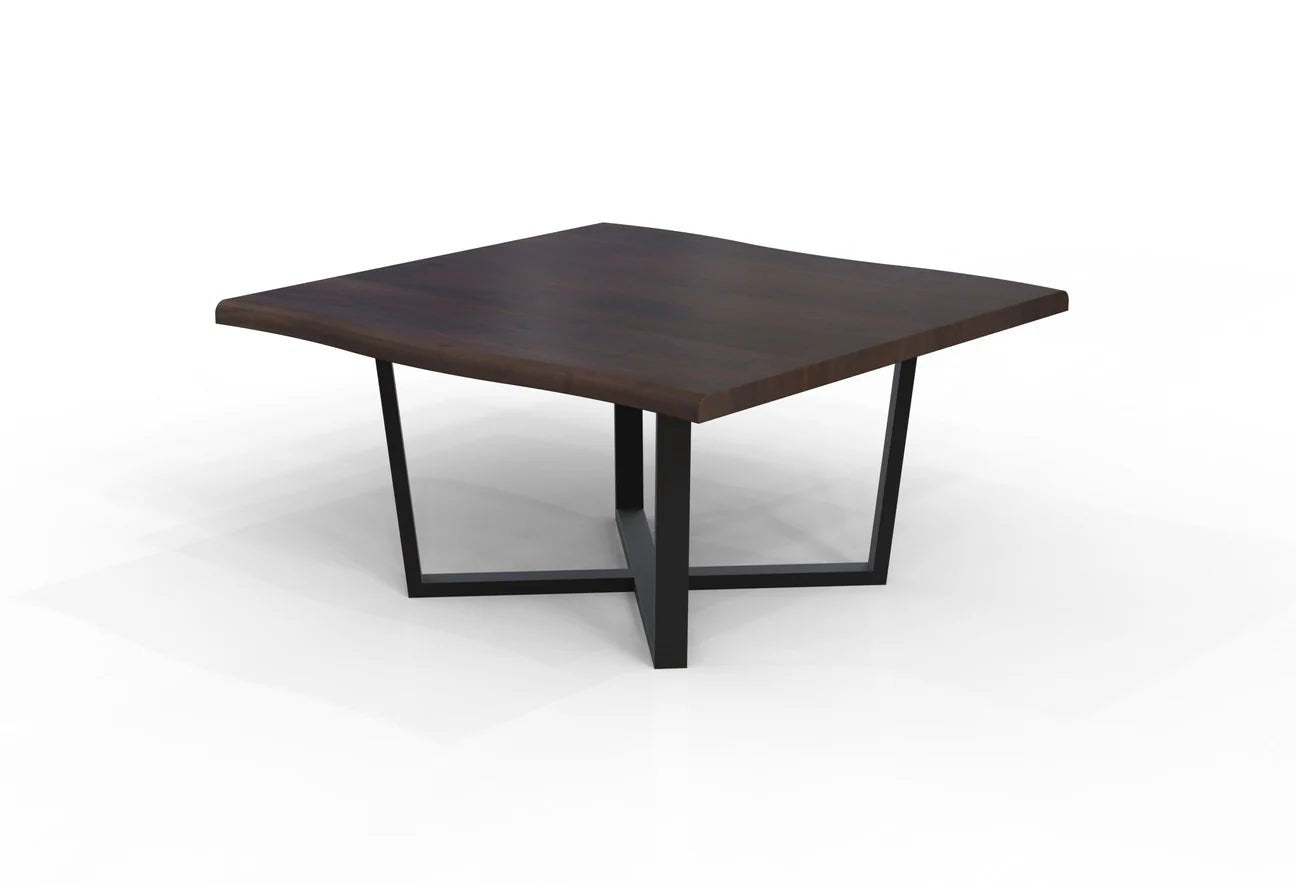 Maxwell Acacia 60” Square Dining Table - Natural + Black - The Furnishery