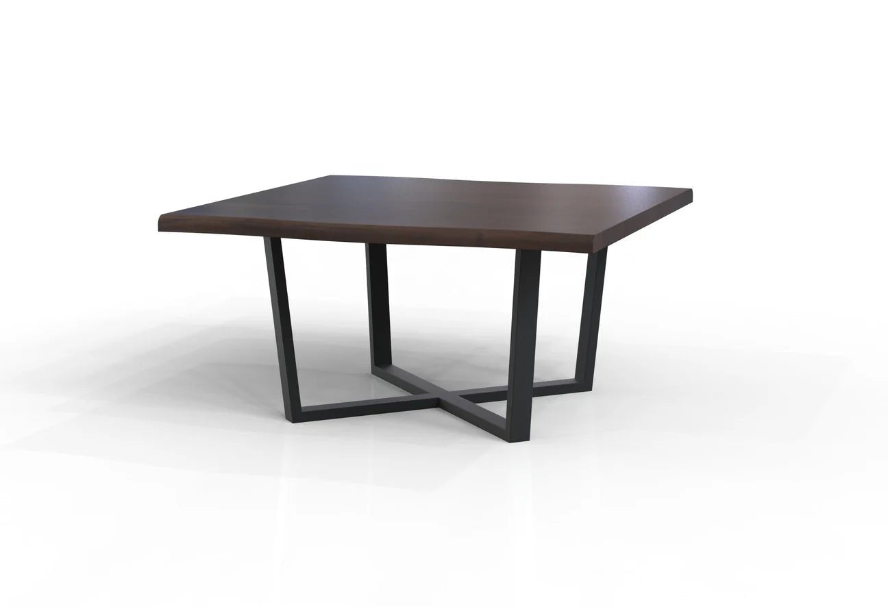 Maxwell Acacia 60” Square Dining Table - Natural + Black - The Furnishery