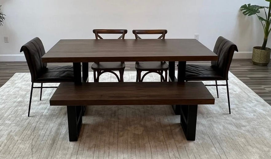 Maxwell Acacia 72” Dining Table - Natural + Smoke - The Furnishery