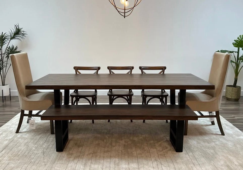 Maxwell Acacia 96” Dining Table - Natural + Smoke - The Furnishery