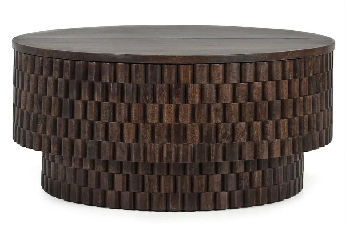 Norwood Mango Wood 40” Coffee Table - Bark - The Furnishery