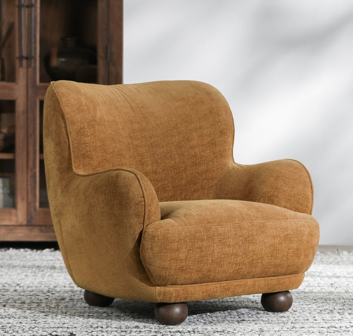 Penelope Upholstered Accent Chair - Amber - The Furnishery