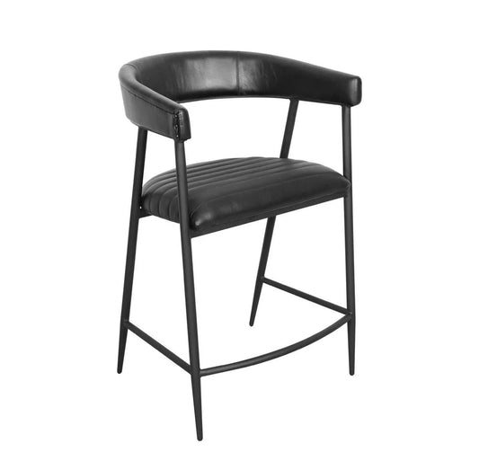 Preston Dining Counter Chair - Black - The Furnishery