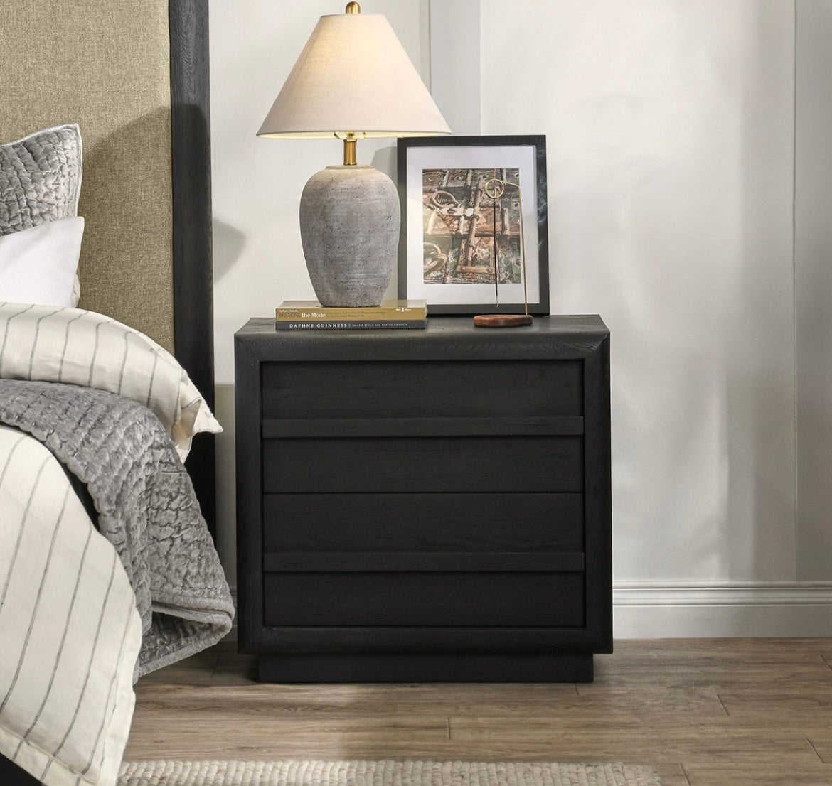 Sedona 2 Drawer Nightstand Black - The Furnishery