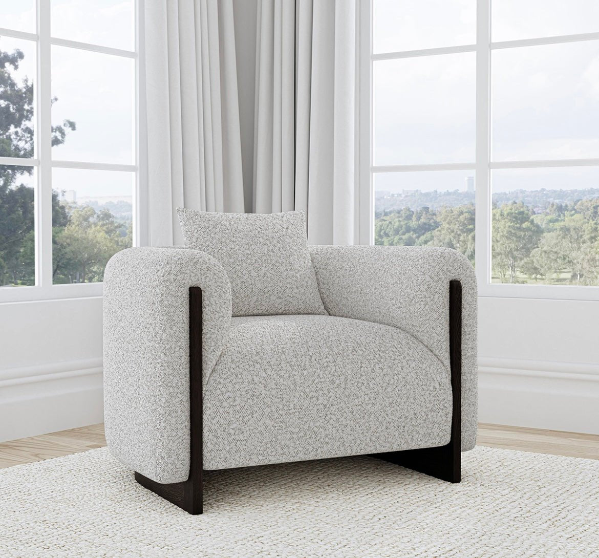 Sierra Accent Chair - Gray Boucle - The Furnishery