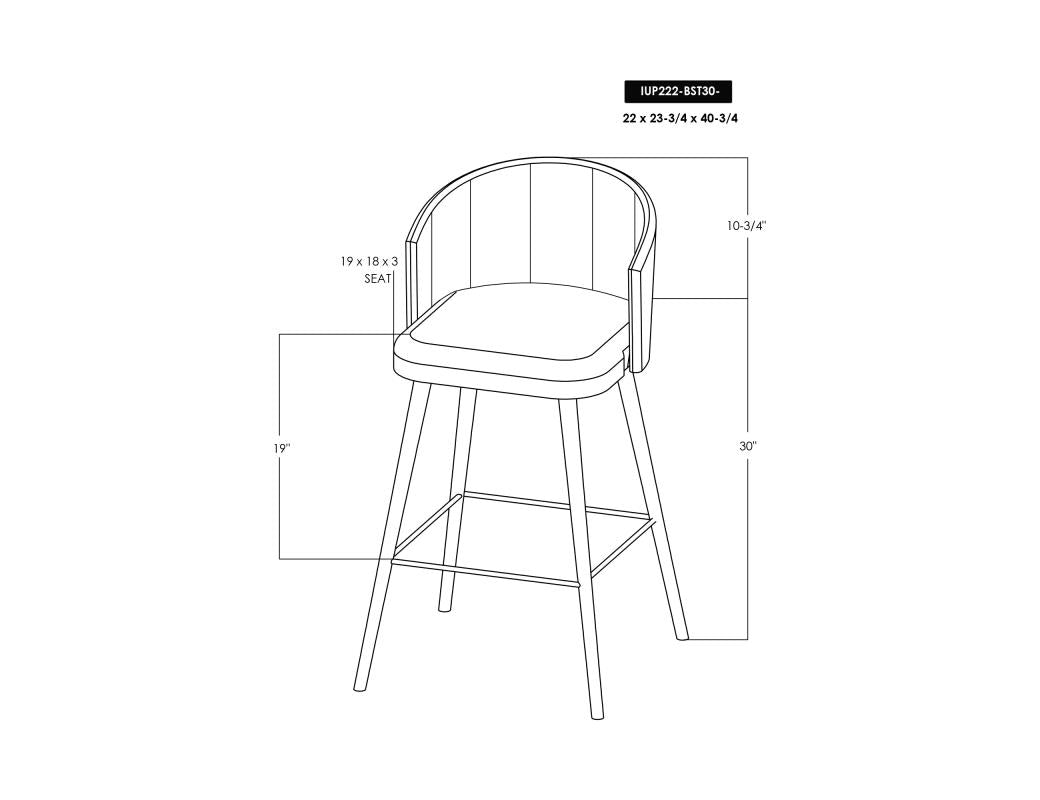 Tamesis - 24" and 30" Stool - The Furnishery