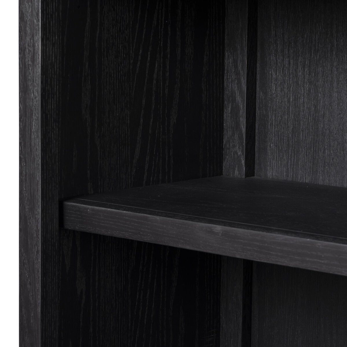 Tolle Bookcase - Drifted Matte Black with Black Shelves - The Furnishery