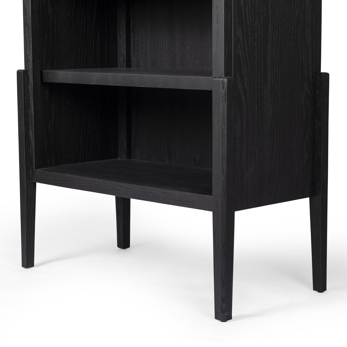 Tolle Bookcase - Drifted Matte Black with Black Shelves - The Furnishery