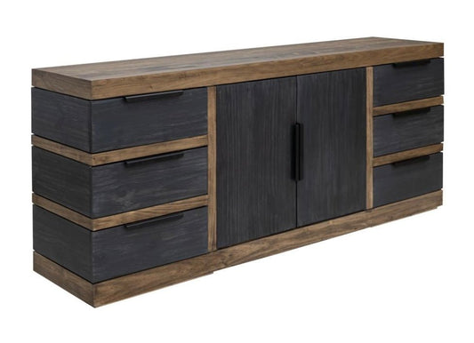 Tuxedo 76” 6 Drawer 2 Doors Console - The Furnishery