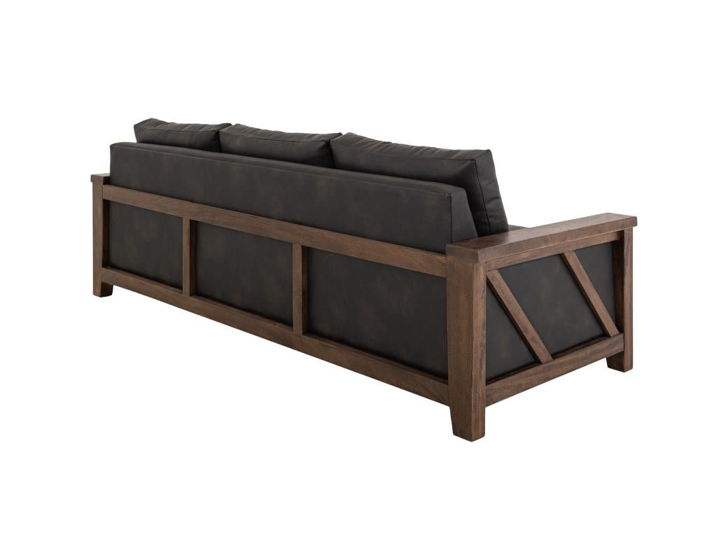 Walnut 94” 3 Cushion Sofa - The Furnishery