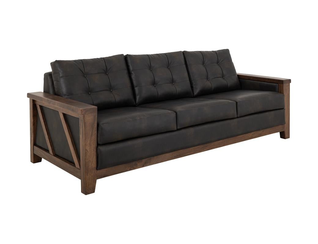 Walnut 94” 3 Cushion Sofa - The Furnishery