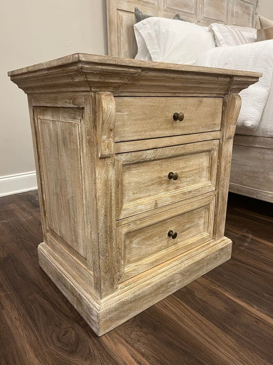 Alexia 3 Drawer Night Stand - Sand - The Furnishery