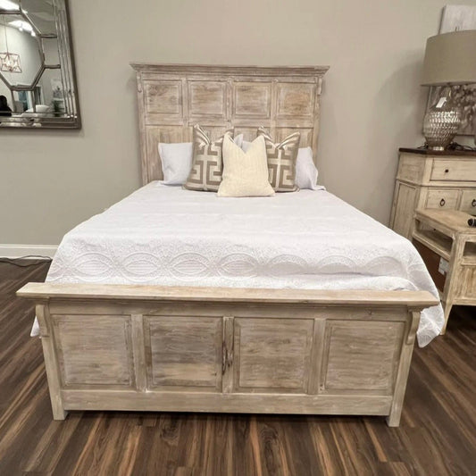 Alexia Queen Bed - Washed Blanca - The Furnishery
