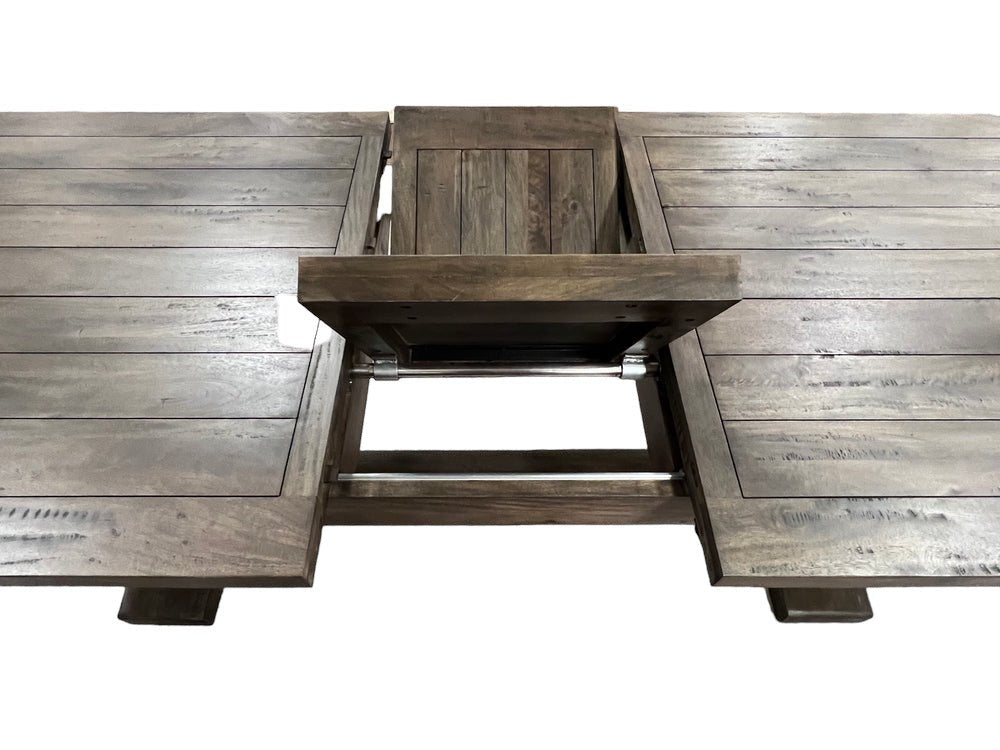 Augusta 96” - 120” Extension Dining Table - Distressed Natural - The Furnishery