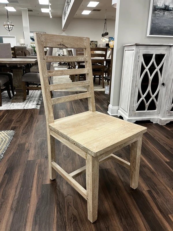 Augusta Horizontal Slat Back Dining Chair - New White Washed - The Furnishery