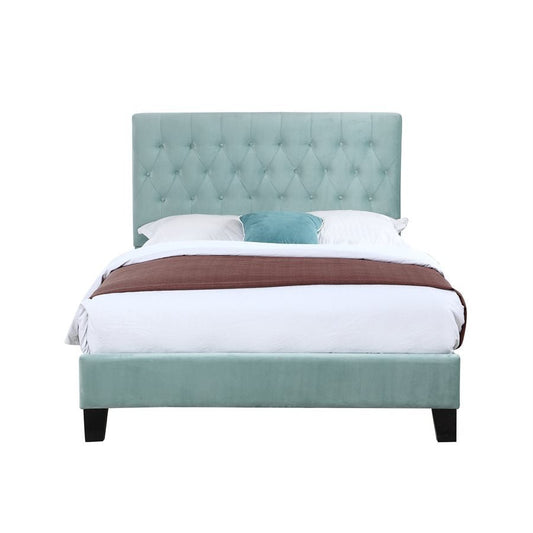 Aurora Tufted Upholstered Bed - Light Blue - The Furnishery