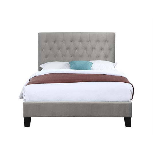 Aurora Tufted Upholstered Bed - Light Grey - The Furnishery