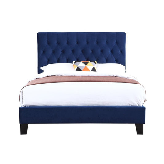 Aurora Tufted Upholstered Bed - Navy - The Furnishery