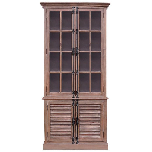 Bradley French Glass Casement Cabinet - Natural - The Furnishery