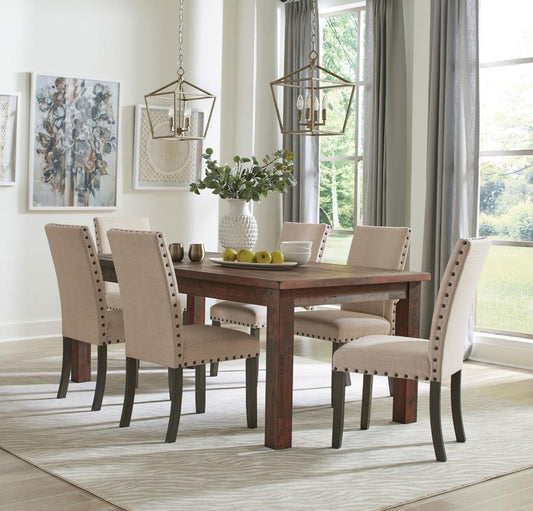 Chloe - 78" Wood Dining Table & 6 Chairs - The Furnishery