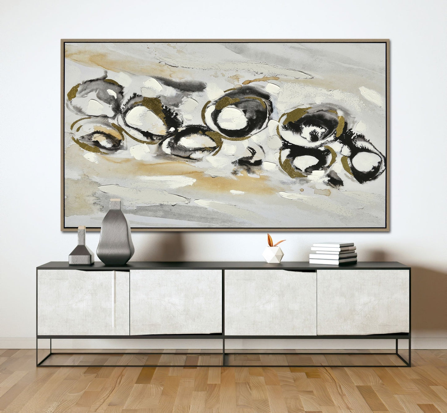 Circles In Motion Transition - Oil Painting - 43" x 72" - The Furnishery