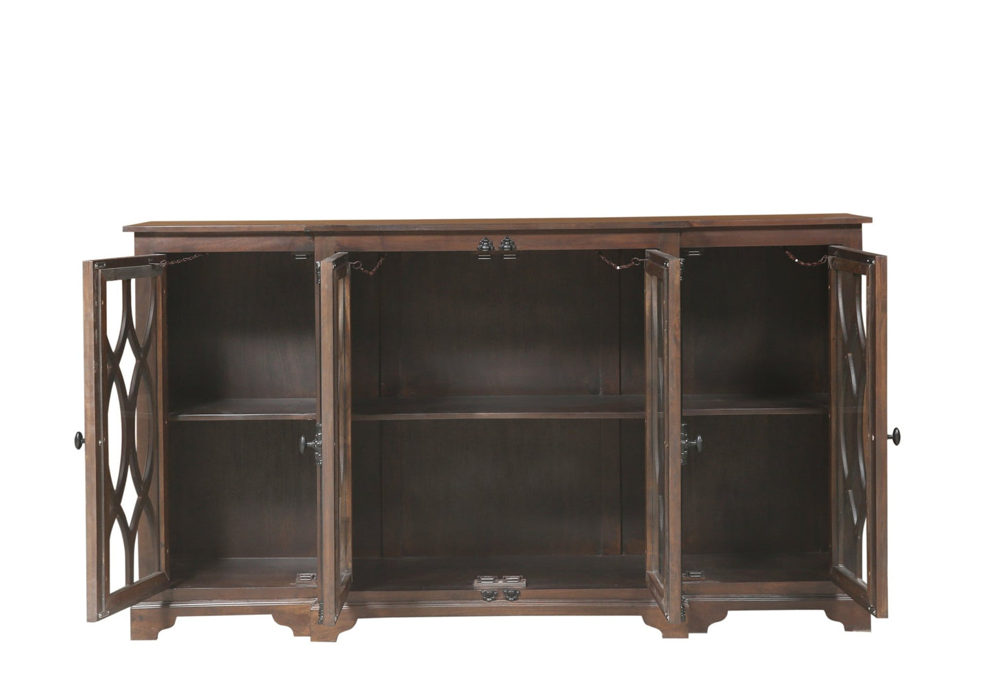 Clairton 72" 4 Door Sideboard - Natural + Black - The Furnishery